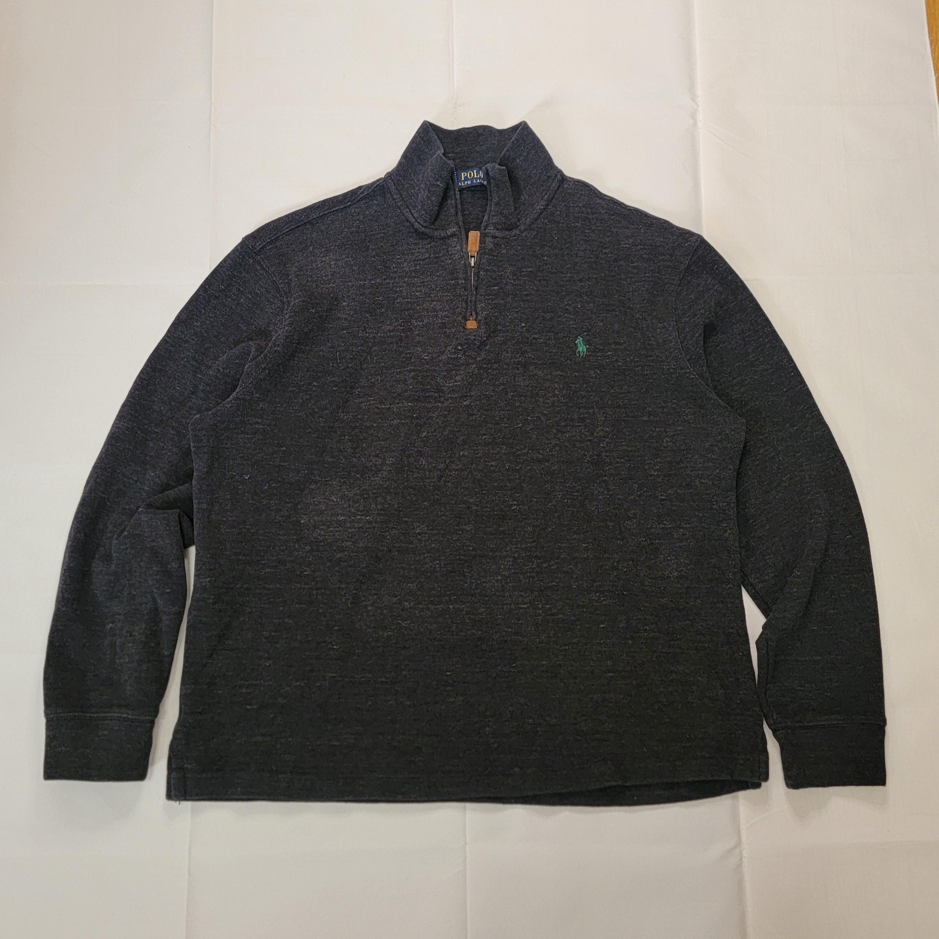Polo By Ralph Lauren Black Quarter Zip Sweater Size L